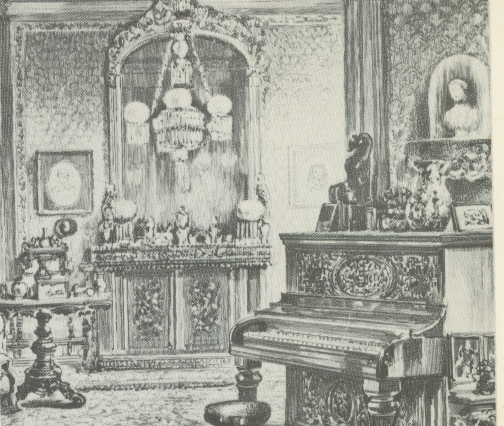 Interior of Mrs Henry Wood's house